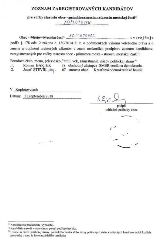 Zoznam registrovaných kandidátov pre voľby starostu obce 2018.jpg Zoznam registrovaných kandidátov pre voľby starostu obce 2018.jpg
