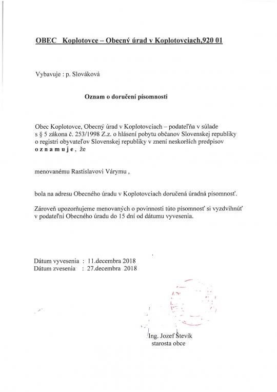 181213_Oznam o doručení písomnosti(Rastislav Váry).jpg 181213_Oznam o doručení písomnosti(Rastislav Váry).jpg